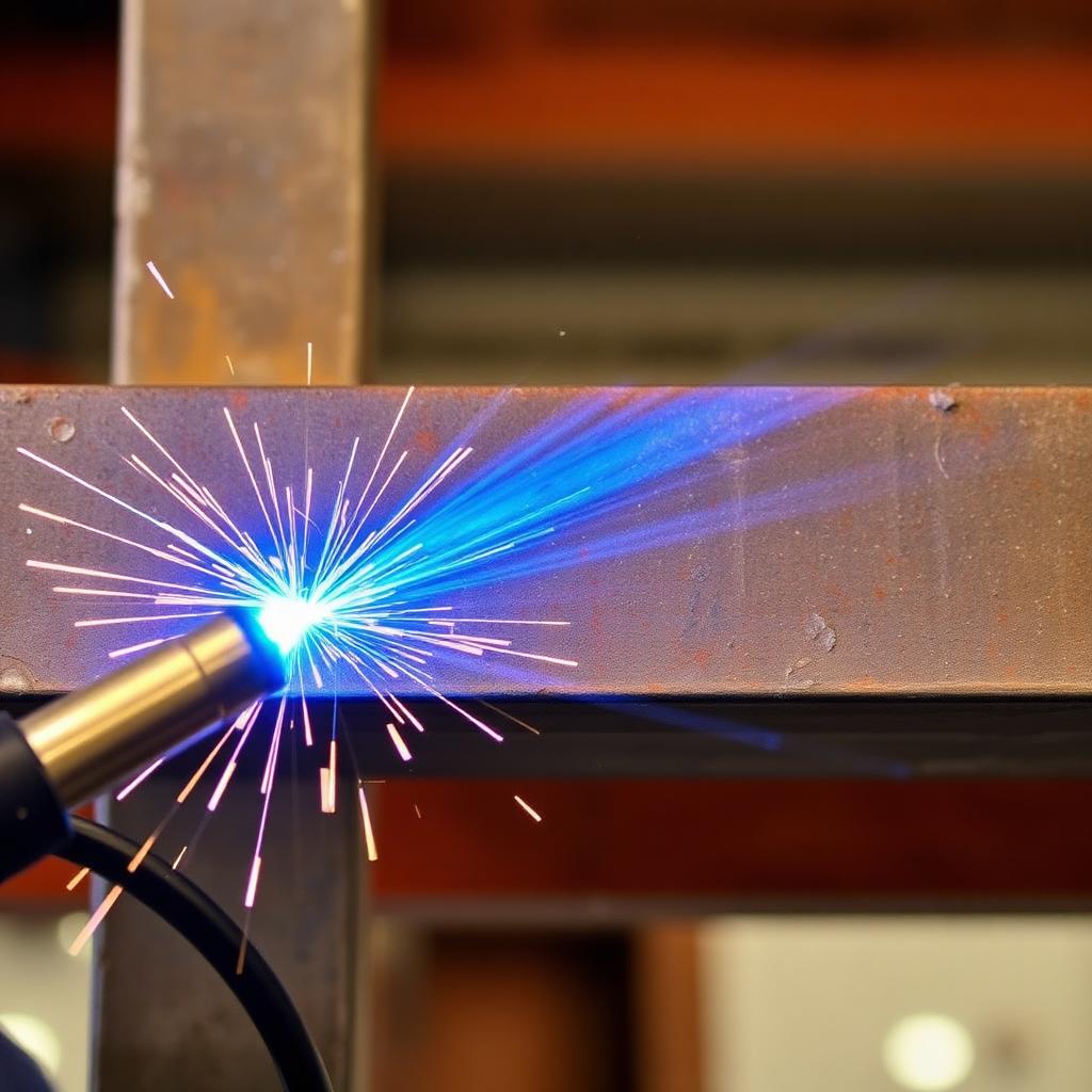 MIG weld on structural steel beam